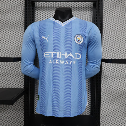 Maillot Domicile Manchester City Mache Longue 2023/24 – Version Player